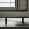 Ławka z ebonizowanego dębu Mid Century Modern 152 cm