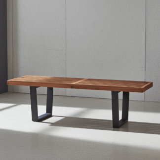 Ławka z orzecha amerykańskiego w stylu George Nelson