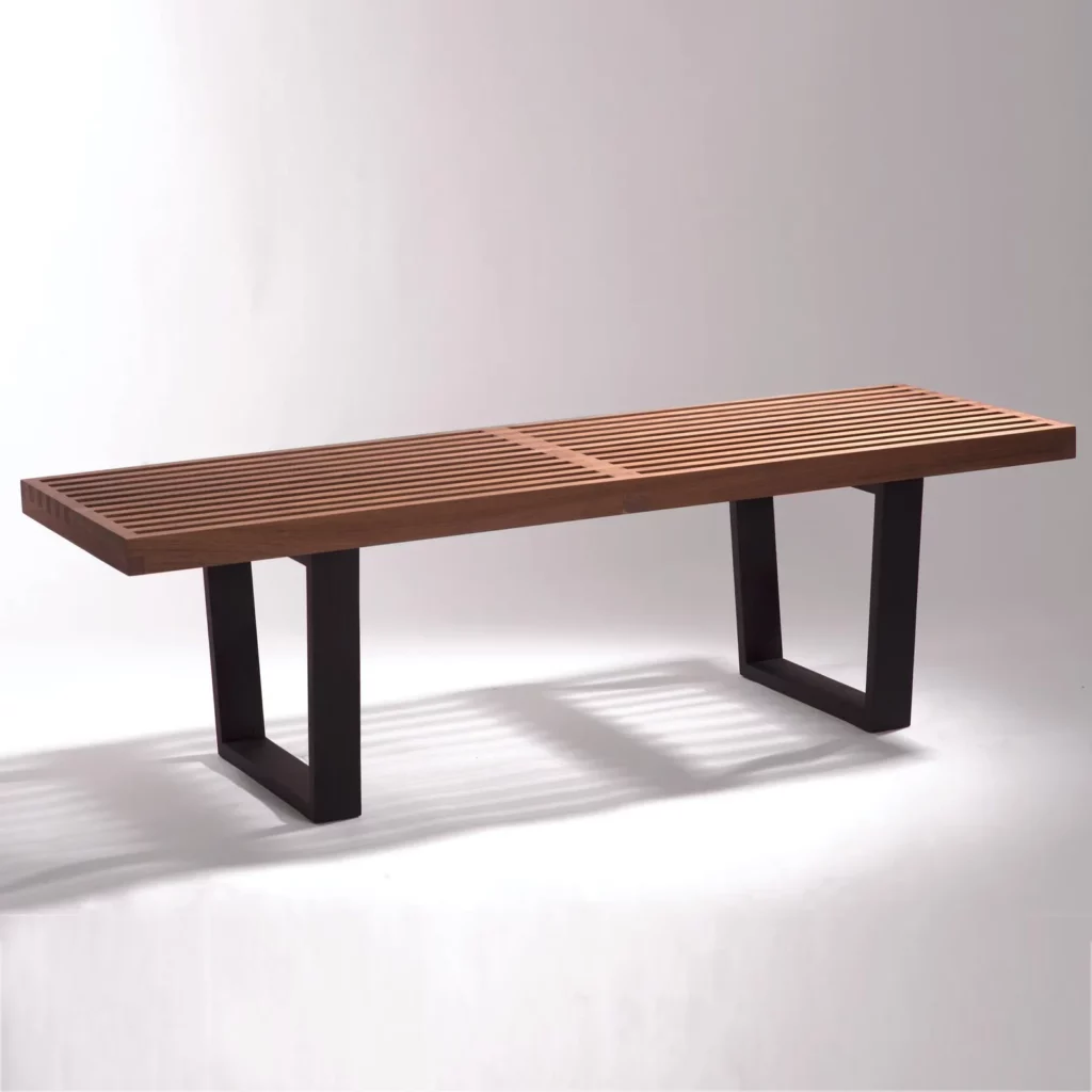 walnut bench george nelson style